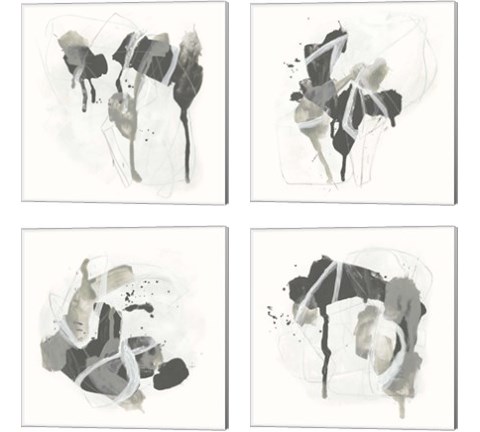 Monochrome Missive 4 Piece Canvas Print Set by June Erica Vess