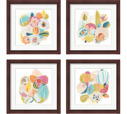 Floral Vibe 4 Piece Framed Art Print Set by June Erica Vess