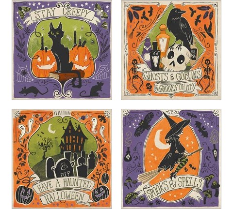Stay Creepy 4 Piece Art Print Set by Janelle Penner