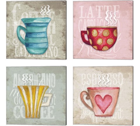 Daily Coffee 4 Piece Canvas Print Set by Elizabeth Medley