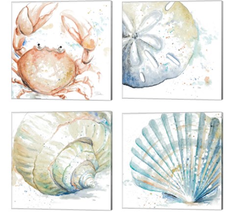 Water Sea Life 4 Piece Canvas Print Set by Patricia Pinto
