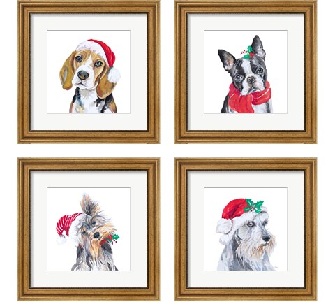 Holiday Dog 4 Piece Framed Art Print Set by Patricia Pinto