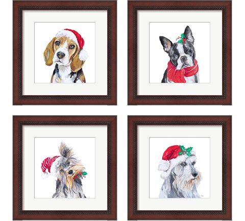 Holiday Dog 4 Piece Framed Art Print Set by Patricia Pinto