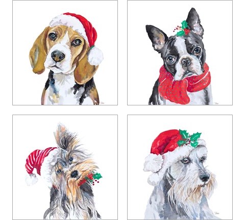 Holiday Dog 4 Piece Art Print Set by Patricia Pinto