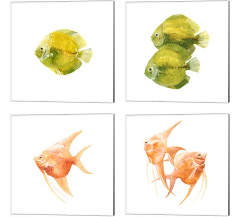 Discus Fish 4 Piece Canvas Print Set by Emma Scarvey