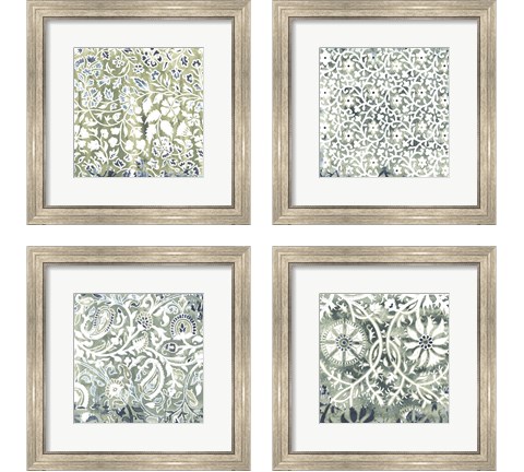 Flower Stone Tile 4 Piece Framed Art Print Set by June Erica Vess