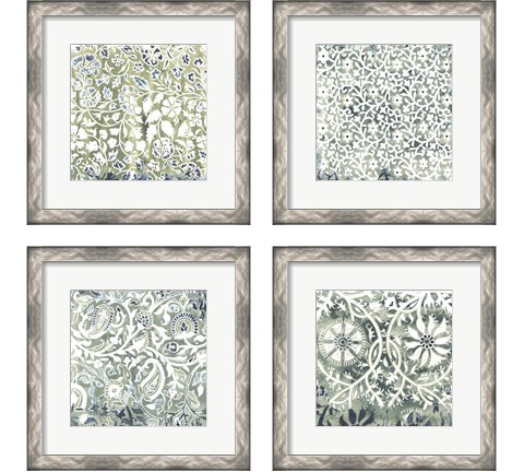 Flower Stone Tile 4 Piece Framed Art Print Set by June Erica Vess
