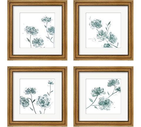 Traces of Flowers 4 Piece Framed Art Print Set by Melissa Wang