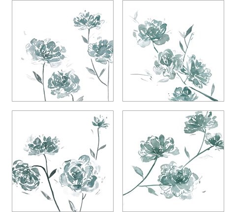 Traces of Flowers 4 Piece Art Print Set by Melissa Wang