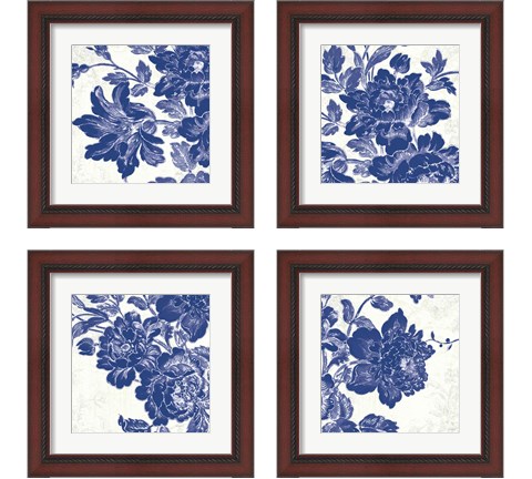 Toile Roses 4 Piece Framed Art Print Set by Sue Schlabach