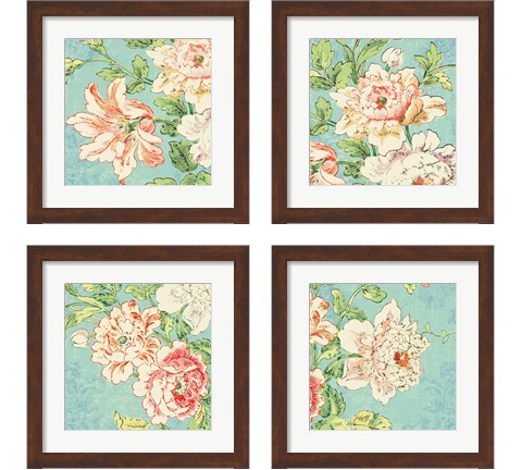 Cottage Roses Bright 4 Piece Framed Art Print Set by Sue Schlabach