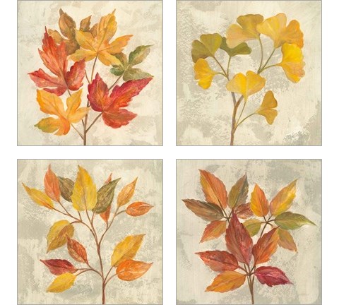 November Leaves 4 Piece Art Print Set by Silvia Vassileva