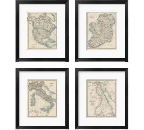 Antique Maps 4 Piece Framed Art Print Set by Walt Johnston