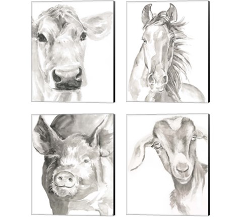 Farm Faces 4 Piece Canvas Print Set by Jennifer Parker