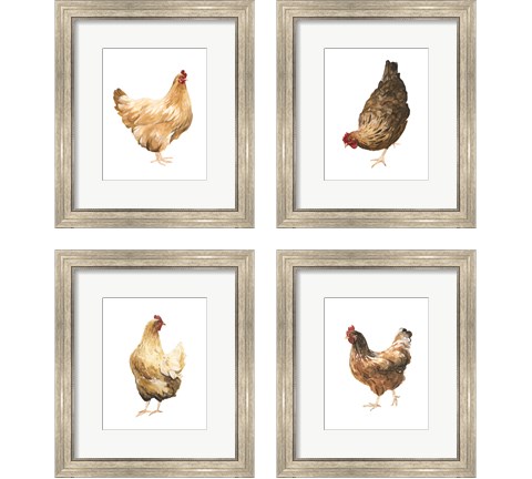 Autumn Chicken 4 Piece Framed Art Print Set by Emma Scarvey