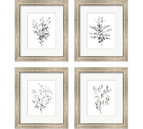 Paynes Grey Botanicals 4 Piece Framed Art Print Set by Emma Scarvey