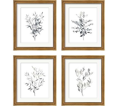 Paynes Grey Botanicals 4 Piece Framed Art Print Set by Emma Scarvey