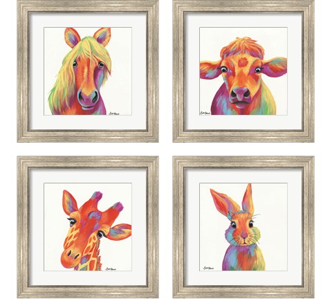 Cheery Animals 4 Piece Framed Art Print Set by Britt Hallowell