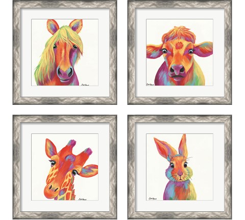 Cheery Animals 4 Piece Framed Art Print Set by Britt Hallowell