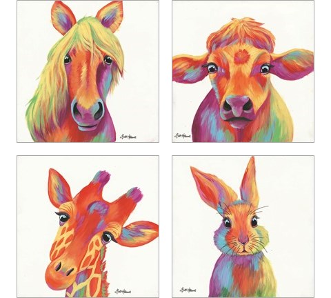 Cheery Animals 4 Piece Art Print Set by Britt Hallowell