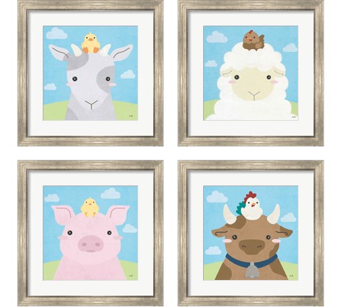 Barn Buddies  4 Piece Framed Art Print Set by Moira Hershey