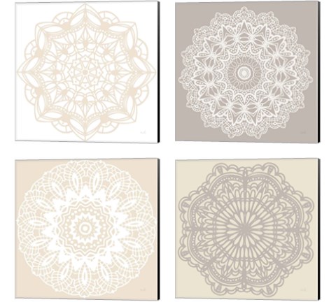 Contemporary Lace Neutral 4 Piece Canvas Print Set by Moira Hershey
