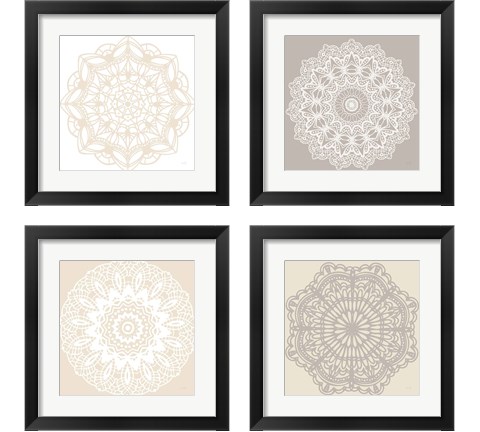Contemporary Lace Neutral 4 Piece Framed Art Print Set by Moira Hershey