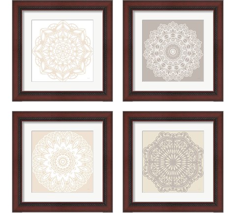 Contemporary Lace Neutral 4 Piece Framed Art Print Set by Moira Hershey