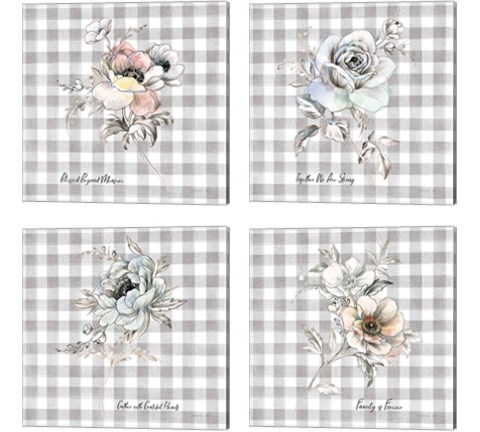 Sketchbook Garden Checker 4 Piece Canvas Print Set by Danhui Nai