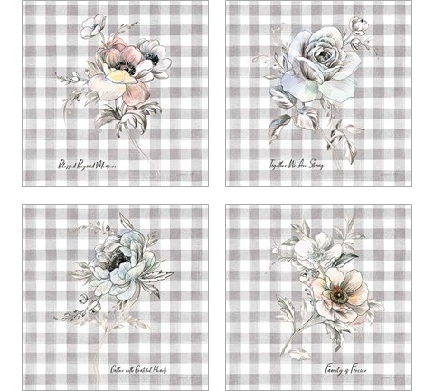 Sketchbook Garden Checker 4 Piece Art Print Set by Danhui Nai
