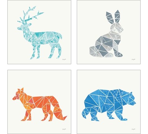 Geometric Animal 4 Piece Art Print Set by Courtney Prahl