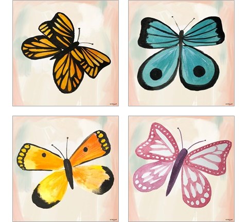 Butterfly  4 Piece Art Print Set by Katie Doucette