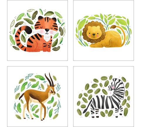 Safari Cuties  4 Piece Art Print Set by Noonday Design