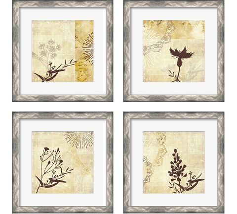 Golden Henna Breeze 4 Piece Framed Art Print Set by Louis Duncan-He