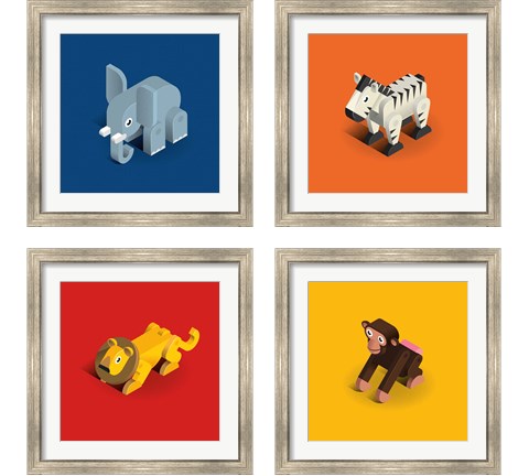 Kids Animal 4 Piece Framed Art Print Set by Bo Virkelyst Jensen