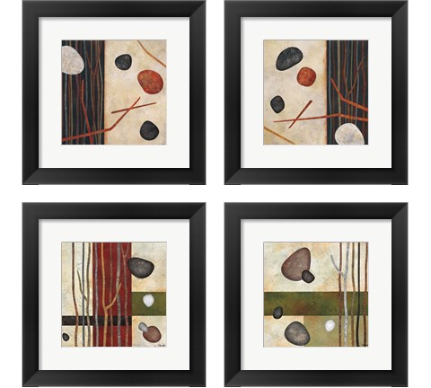 Sticks and Stones 4 Piece Framed Art Print Set by Glenys Porter