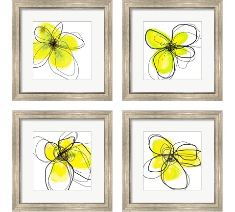 Yellow Petals Four 4 Piece Framed Art Print Set by Jan Weiss