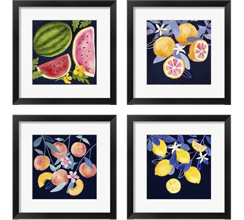 Fresh Fruit 4 Piece Framed Art Print Set by Victoria Borges