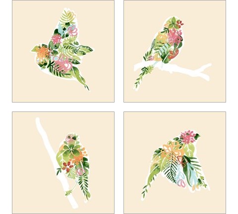 Foliage & Feathers 4 Piece Art Print Set by June Erica Vess