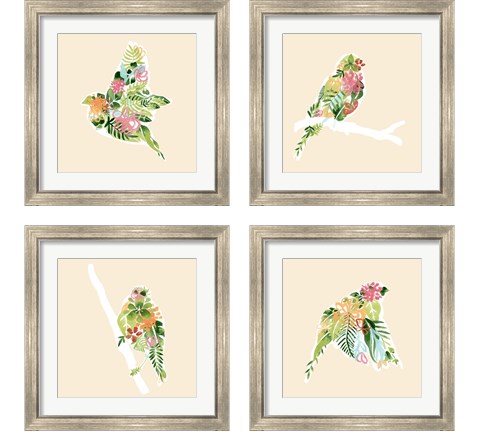Foliage & Feathers 4 Piece Framed Art Print Set by June Erica Vess