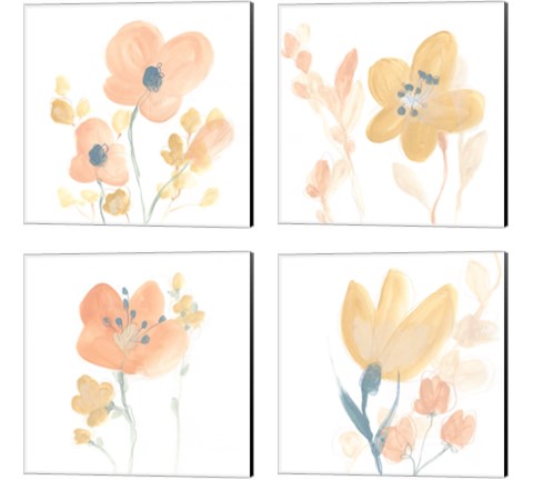 Petite Petals 4 Piece Canvas Print Set by June Erica Vess