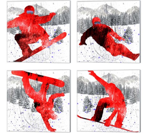 Extreme Snowboarder 4 Piece Canvas Print Set by LightBoxJournal