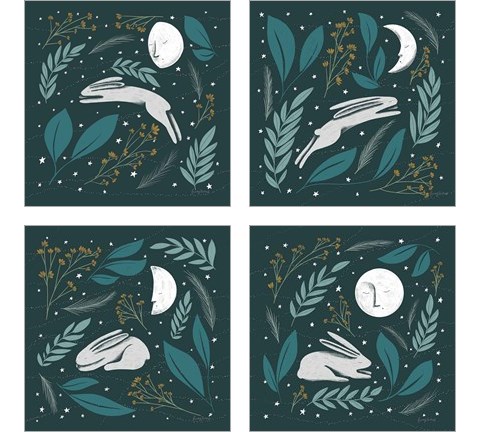 Sweet Dreams Bunny 4 Piece Art Print Set by Becky Thorns