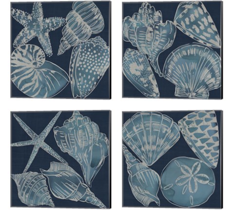Marine Shells 4 Piece Canvas Print Set by Chariklia Zarris