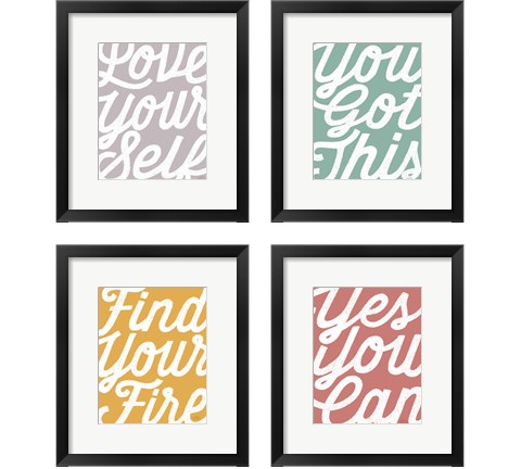 Positivity 4 Piece Framed Art Print Set by Laura Marshall