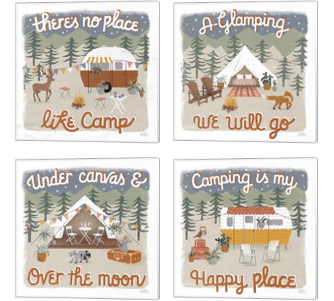 Gone Glamping 4 Piece Canvas Print Set by Laura Marshall
