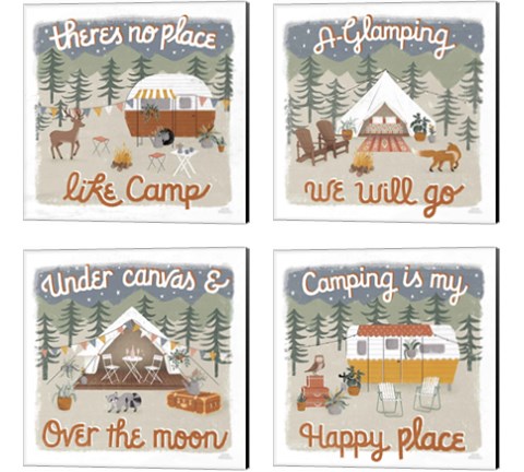 Gone Glamping 4 Piece Canvas Print Set by Laura Marshall