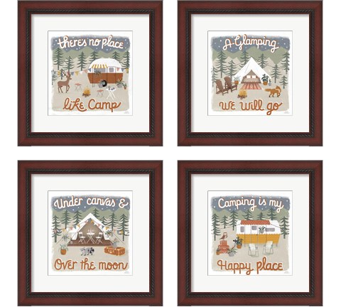 Gone Glamping 4 Piece Framed Art Print Set by Laura Marshall