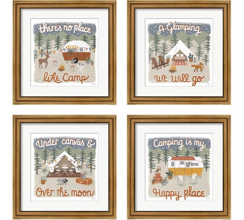 Gone Glamping 4 Piece Framed Art Print Set by Laura Marshall