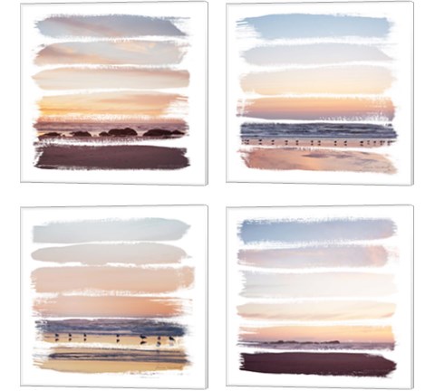 Sunset Stripes 4 Piece Canvas Print Set by Laura Marshall